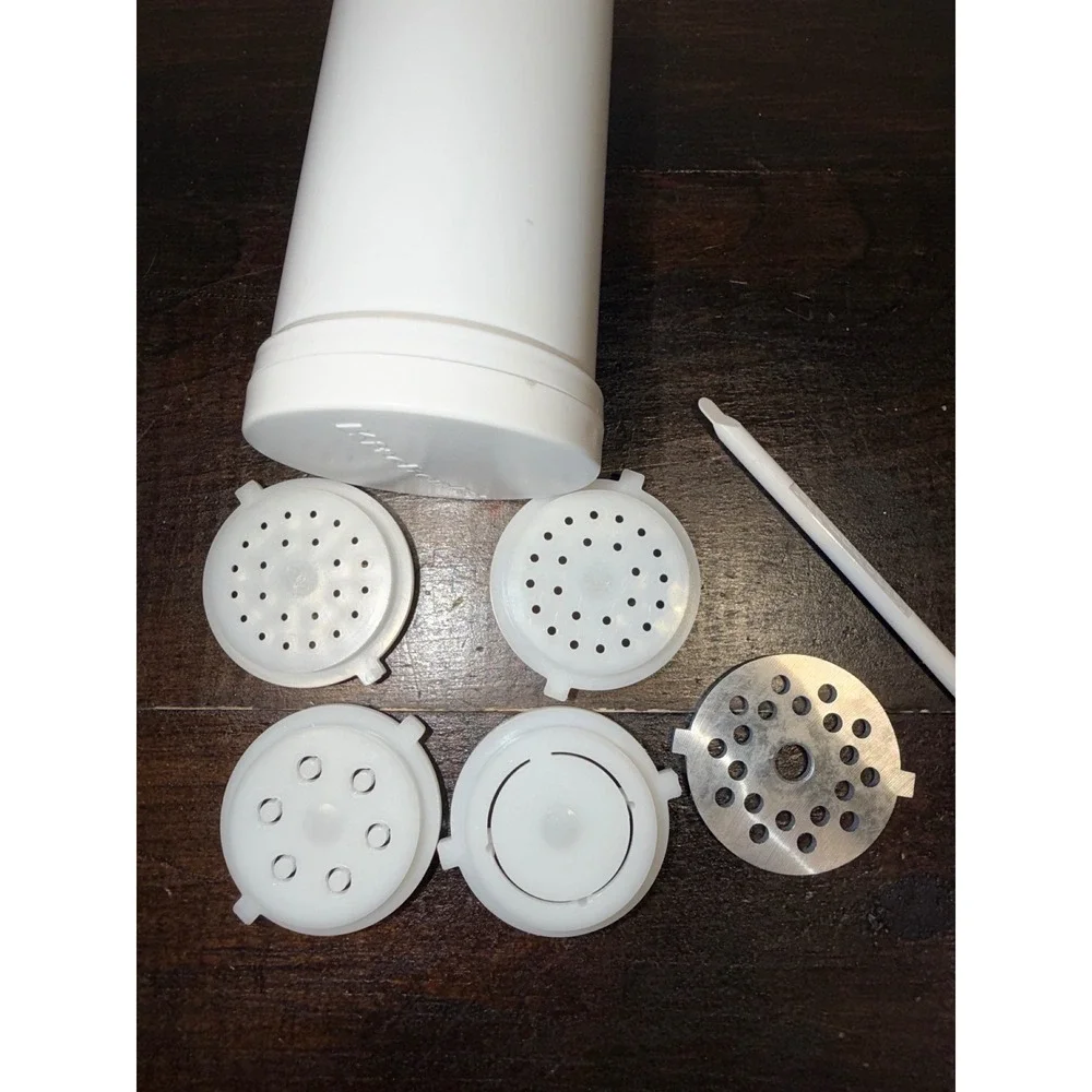 KitchenAid Pasta Maker Meat Grinder Attachment‎ 5 Plates and Cleaning Tool White